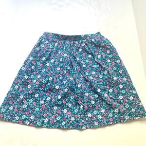 Lands End Blue Floral Skort Skirt With Pockets